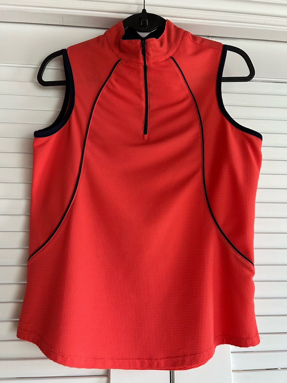 Women’s Golf Swing Shirt Performance Sleeveless Coral Zip-Front